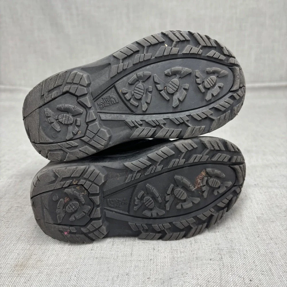 The North Face Alpenglow Kids Snow Boots Black Red Waterproof Size 8 Toddler